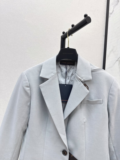 L 25 Leather buckle suit jacket(GRAY/BLACK)
