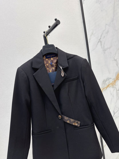 L 25 Leather buckle suit jacket(GRAY/BLACK)
