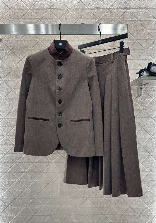 Di 25 Suit jacket+mid length pleated skirt set