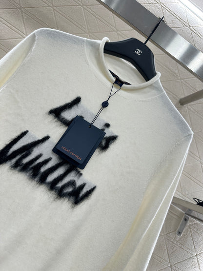 L 25 Letter knitted wool long sleeved top