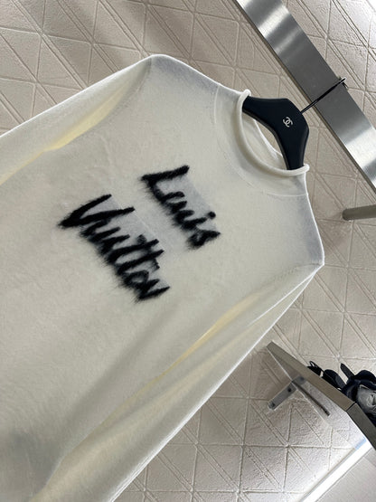 L 25 Letter knitted wool long sleeved top