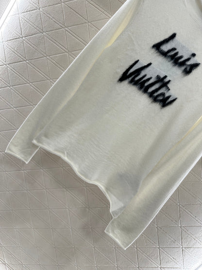 L 25 Letter knitted wool long sleeved top