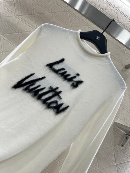 L 25 Letter knitted wool long sleeved top