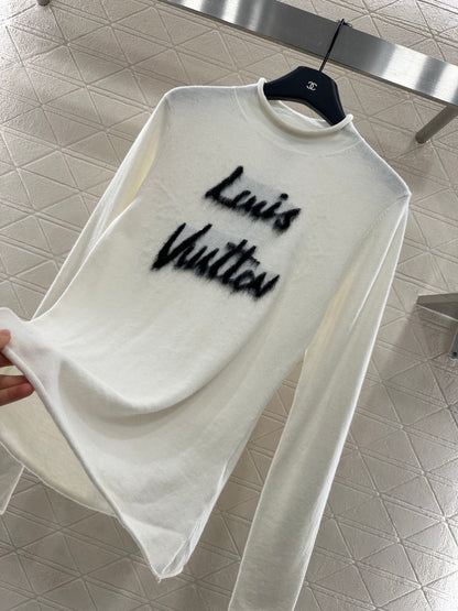 L 25 Letter knitted wool long sleeved top