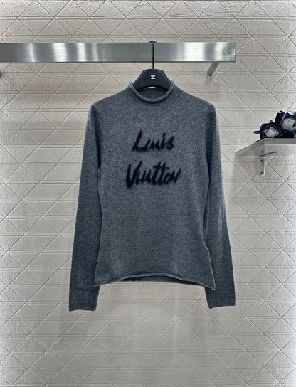 L 25 Letter knitted wool long sleeved top