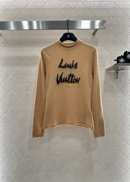 L 25 Letter knitted wool long sleeved top