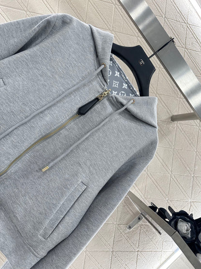 L 25 Double sided hooded jacket+pants set(BLKAC/GRAY)