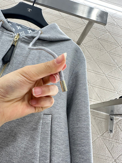 L 25 Double sided hooded jacket+pants set(BLKAC/GRAY)