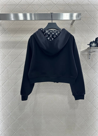 L 25 Double sided hooded jacket+pants set(BLKAC/GRAY)