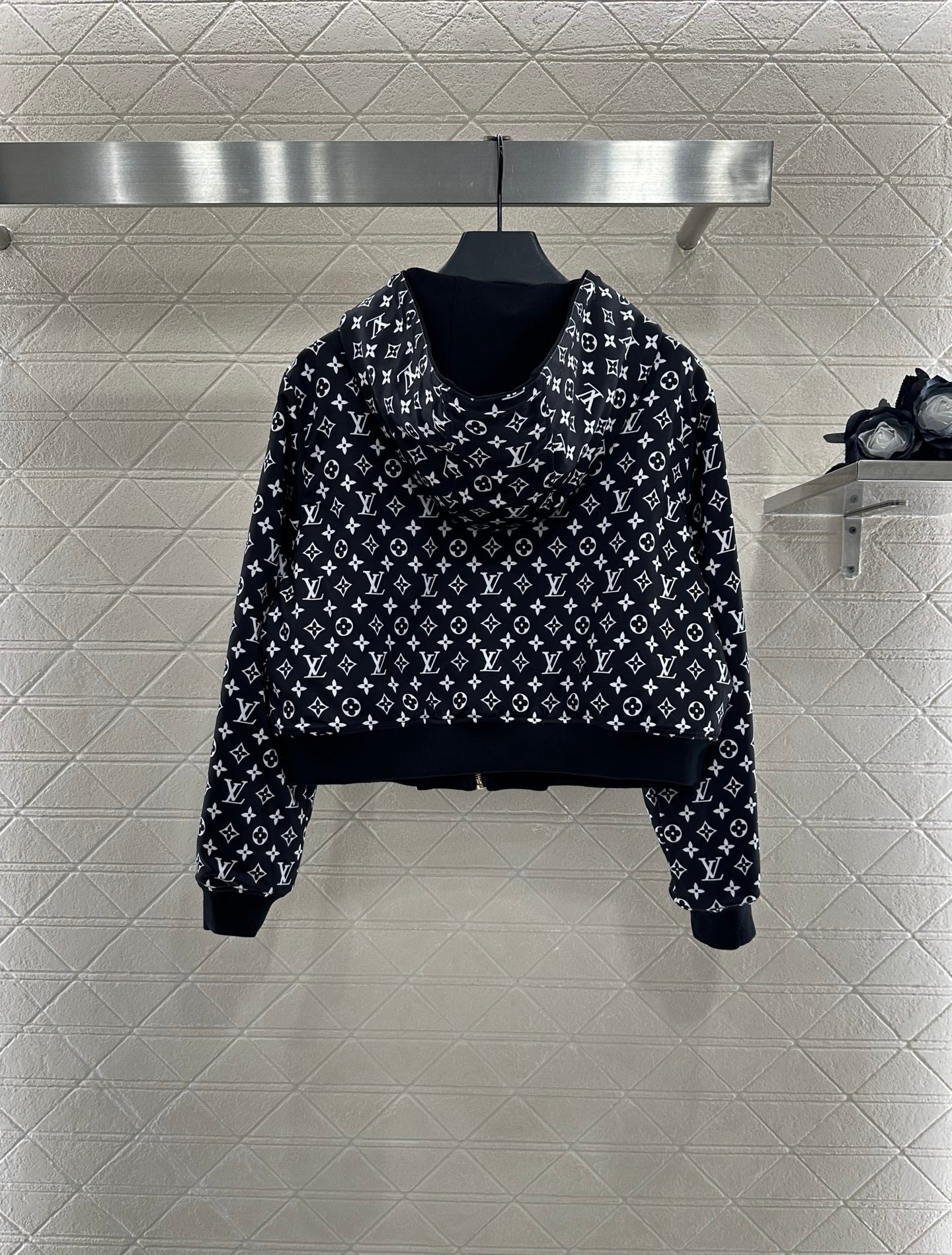 L 25 Double sided hooded jacket+pants set(BLKAC/GRAY)