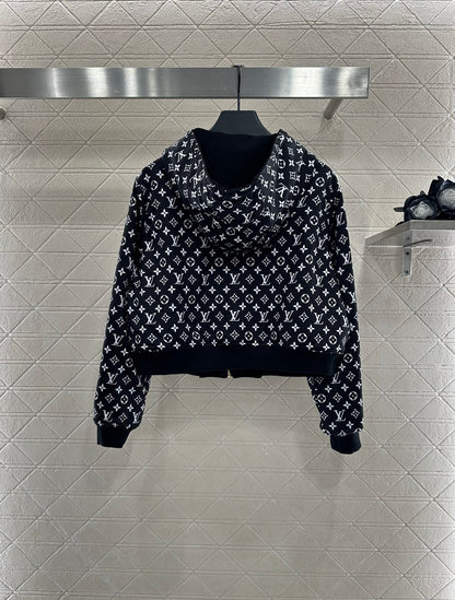 L 25 Double sided hooded jacket+pants set(BLKAC/GRAY)