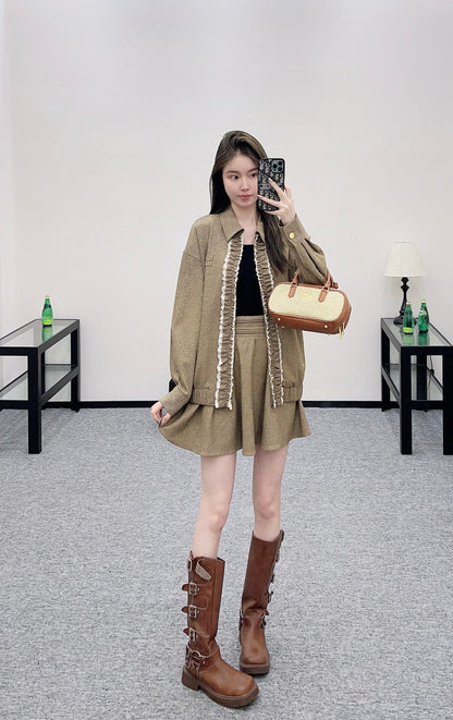 Mi 25 Lace lace jacket short skirt set