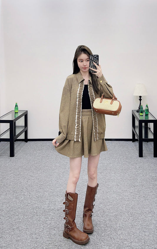 Mi 25 Lace lace jacket short skirt set