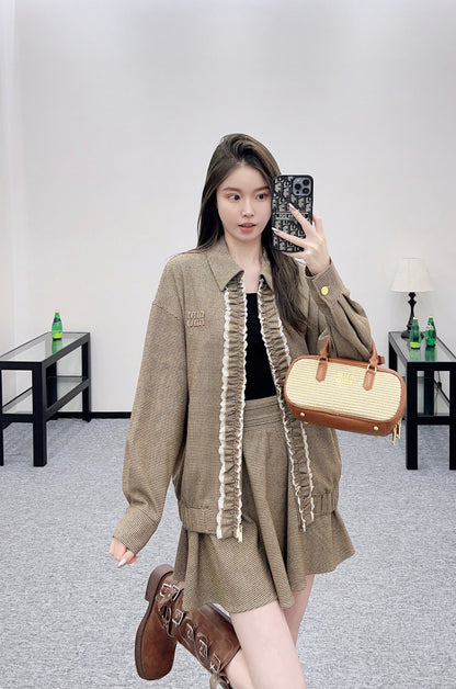 Mi 25 Lace lace jacket short skirt set