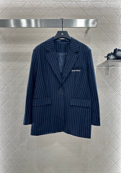Mi 25 Silhouette striped suit jacket+pants set