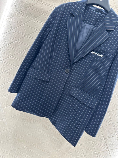 Mi 25 Silhouette striped suit jacket+pants set