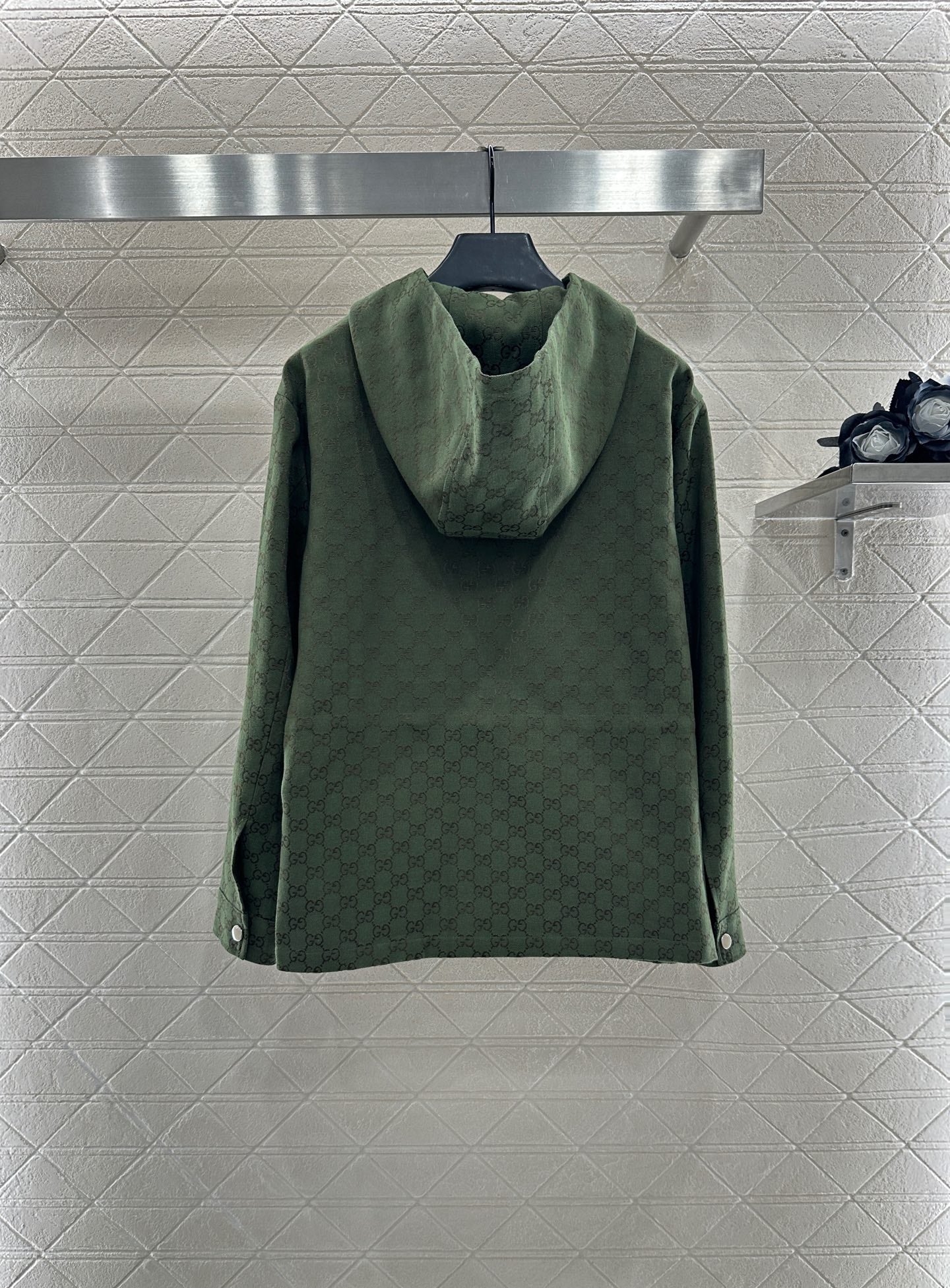 Gu 25 Collar hooded drawstring jacquard jacket
