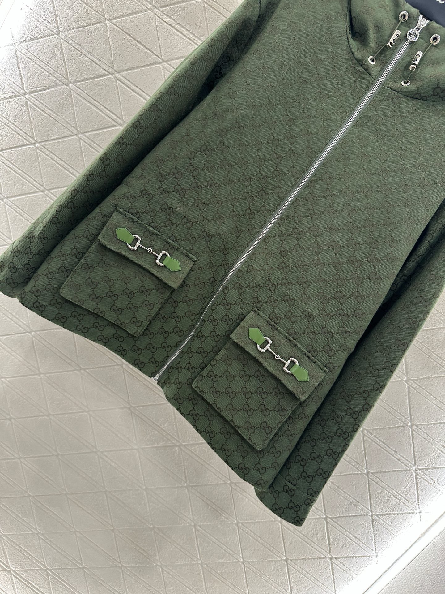 Gu 25 Collar hooded drawstring jacquard jacket