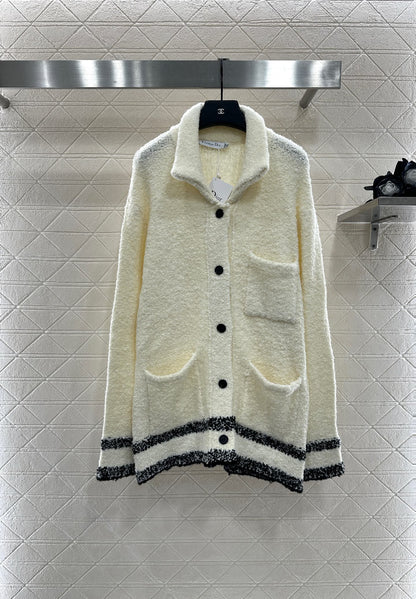 Di 25 Striped knitted wool cardigan