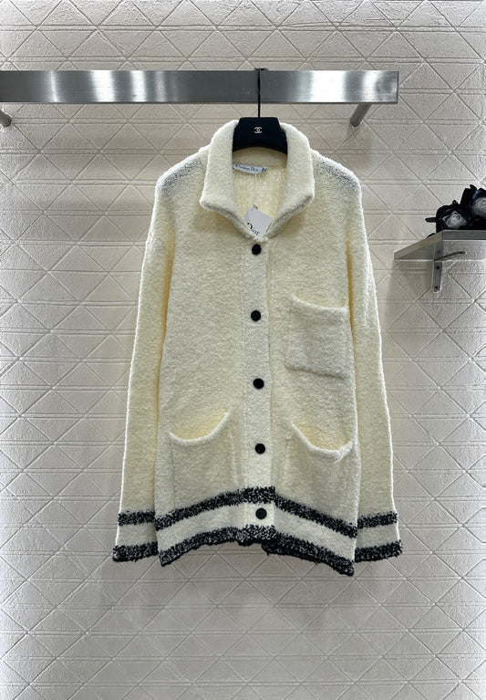 Di 25 Striped knitted wool cardigan