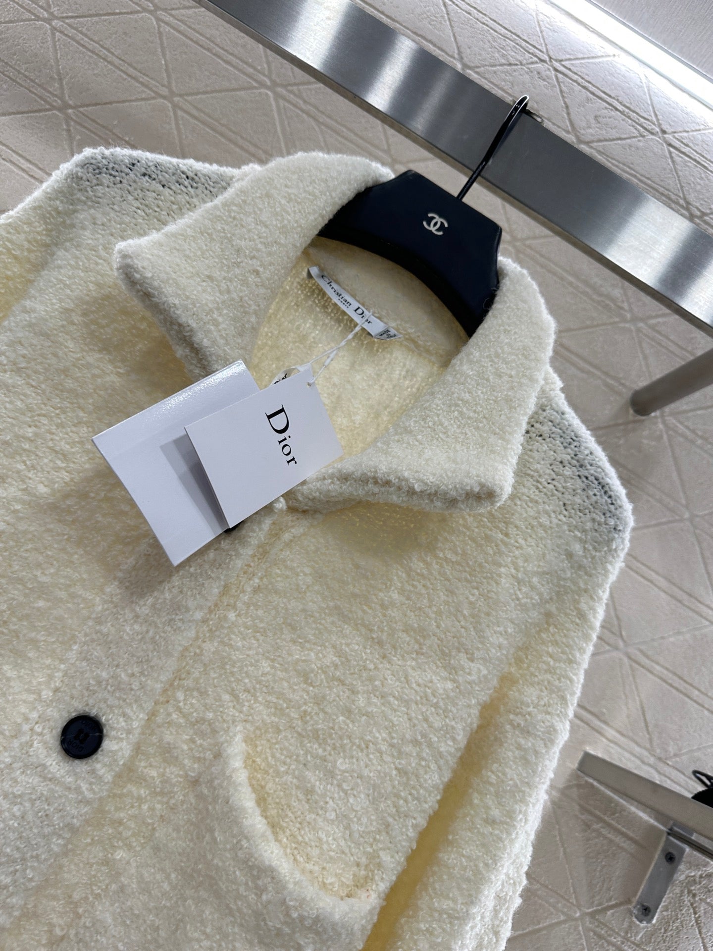 Di 25 Striped knitted wool cardigan