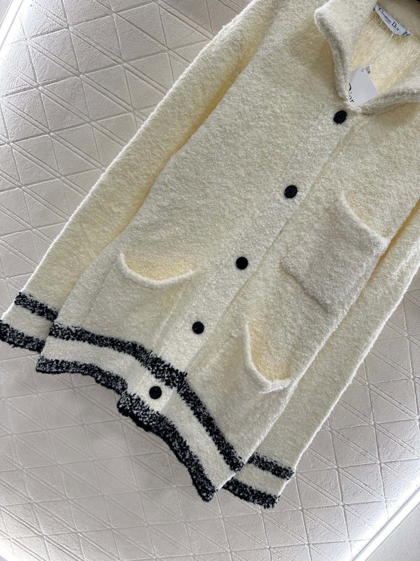 Di 25 Striped knitted wool cardigan