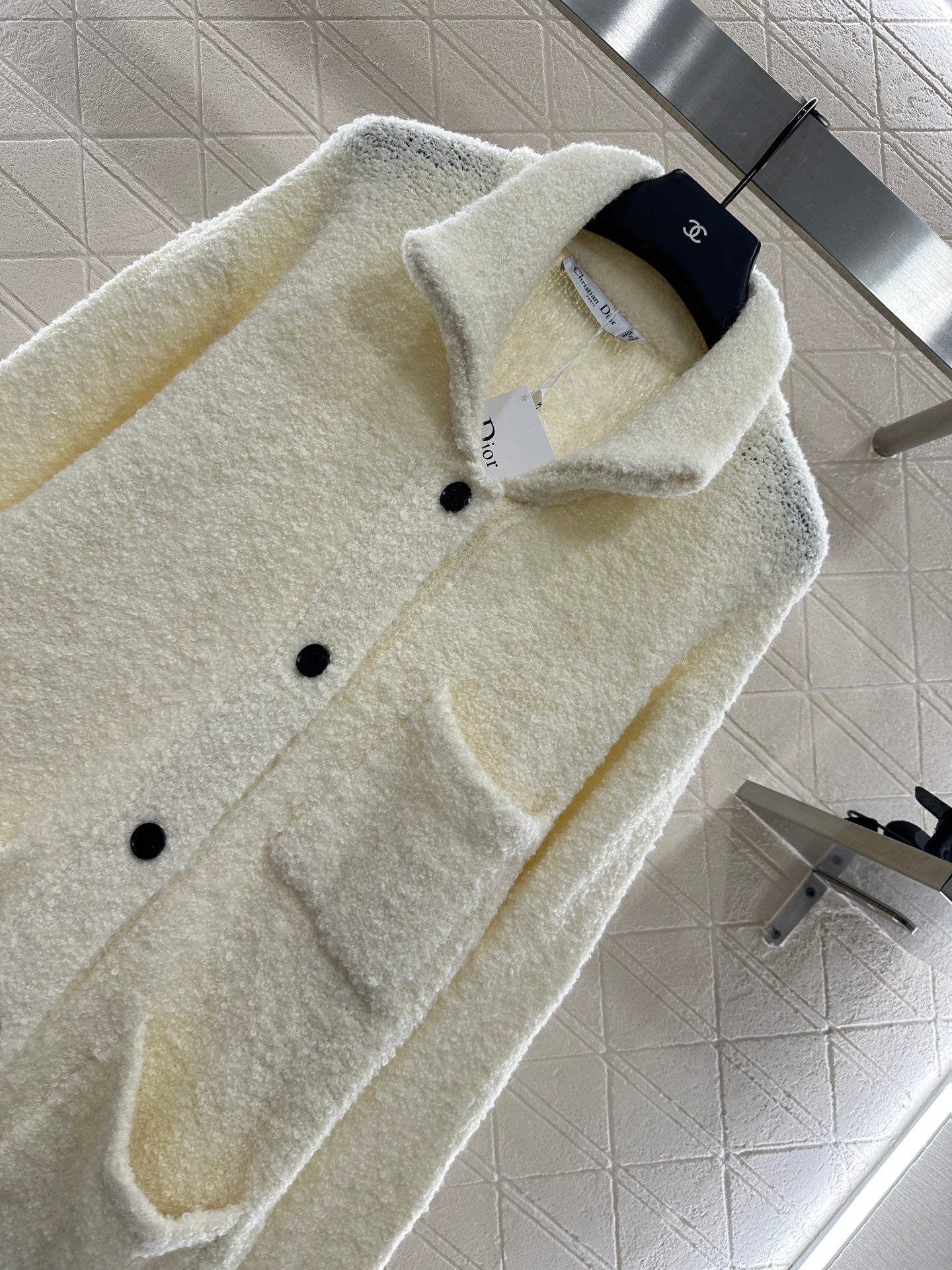 Di 25 Striped knitted wool cardigan