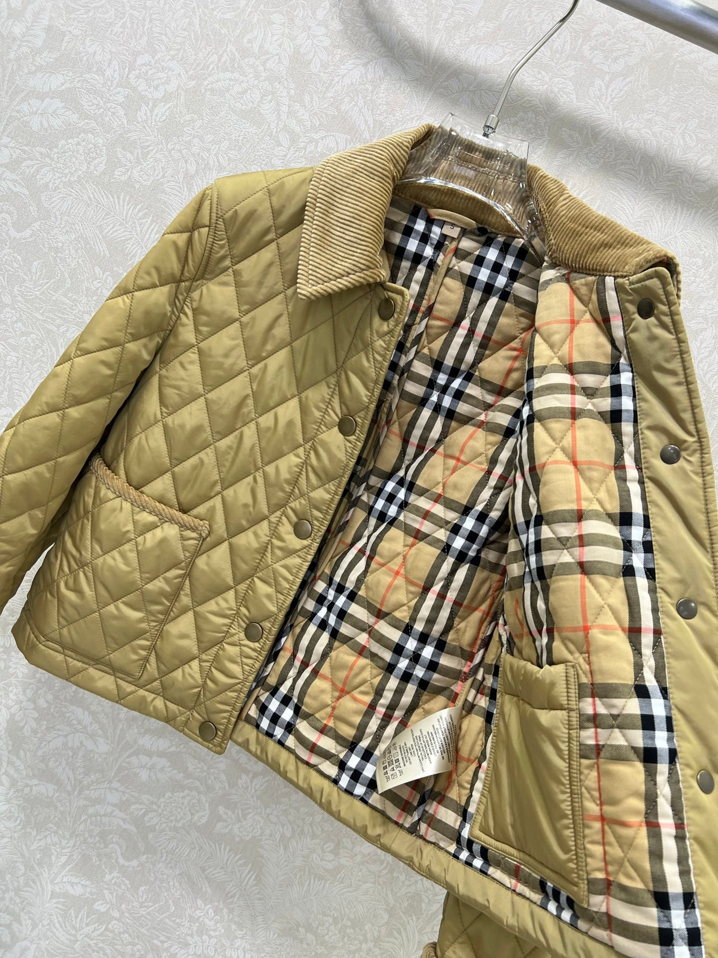 Bru 25 new corduroy lapel diamond grid short cotton jacket