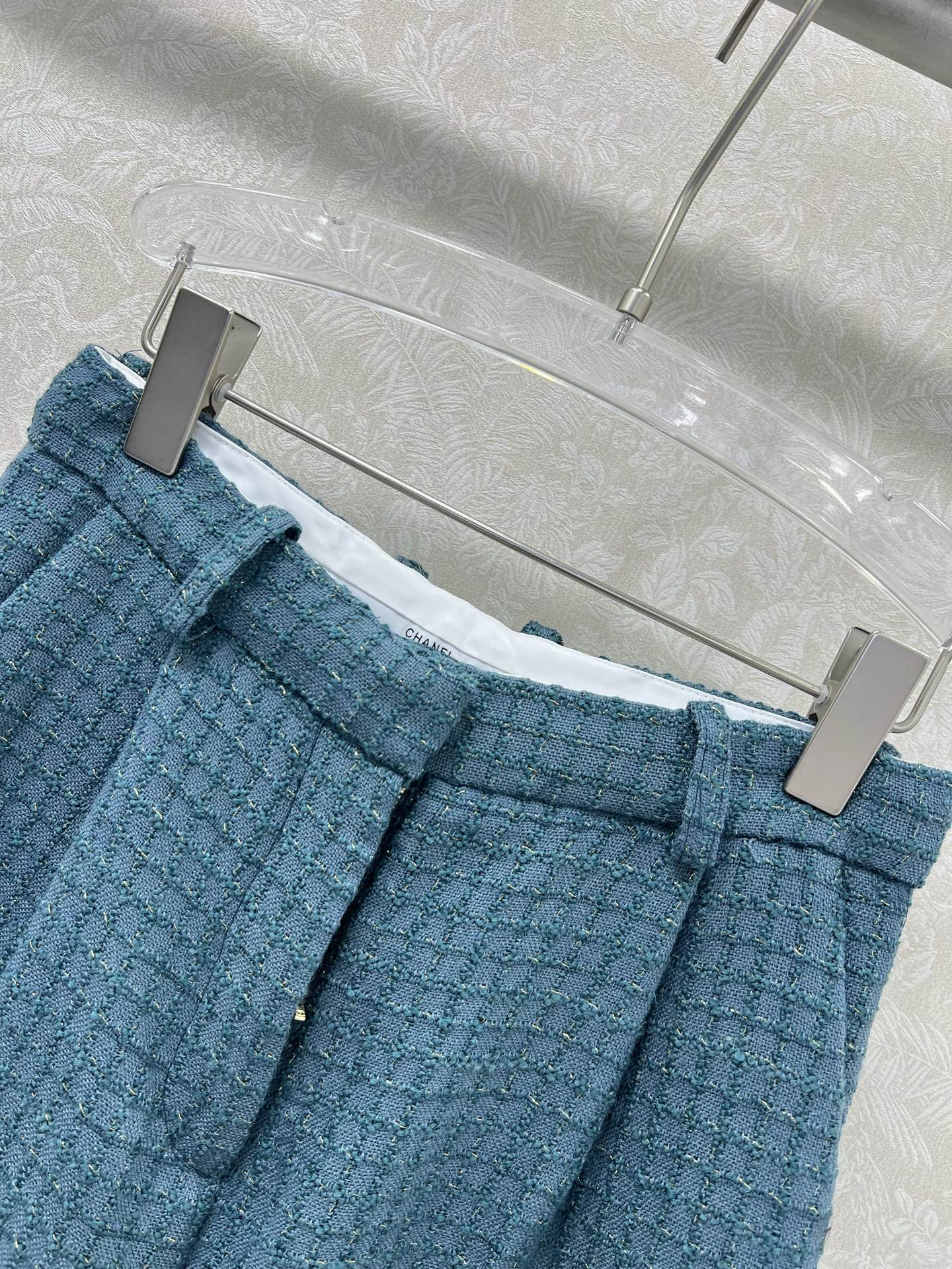 C 25 New plaid tweed straight leg pants (lined with silk version)