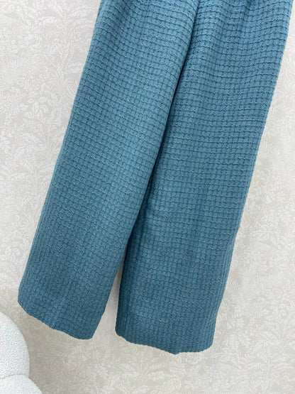 C 25 New plaid tweed straight leg pants (lined with silk version)