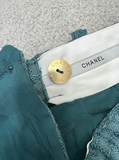 C 25 New plaid tweed straight leg pants (lined with silk version)