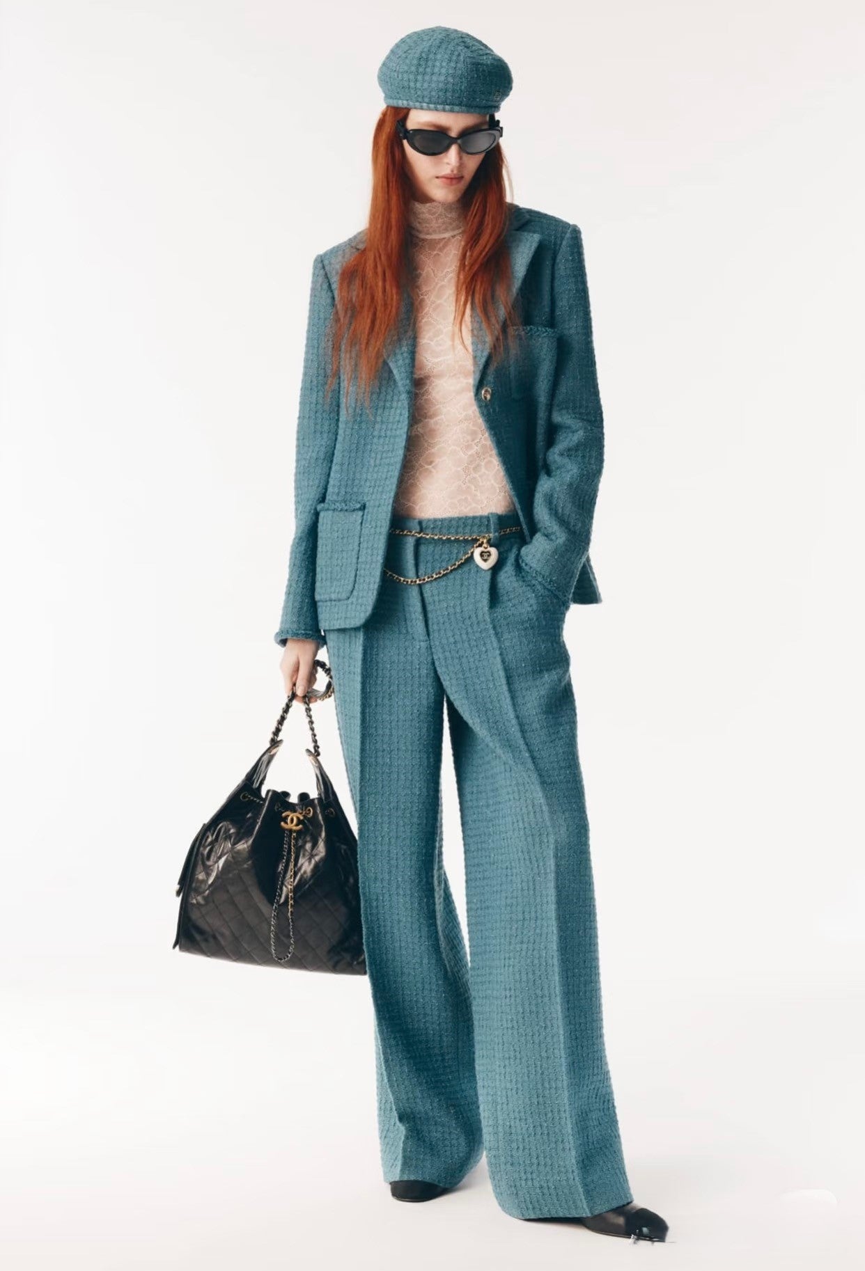 C 25 New plaid tweed straight leg pants (lined with silk version)