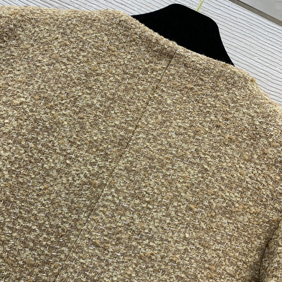 Ce 25 Gold button round neck short long sleeve jacket