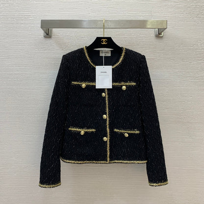 C 25 Woven diamond grid ripple short long sleeved jacket