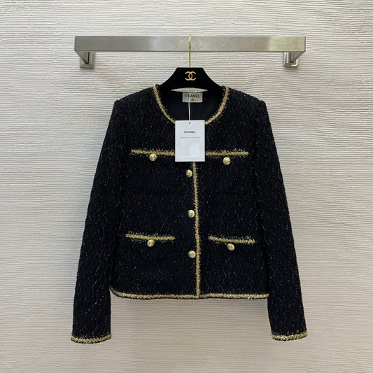 C 25 Woven diamond grid ripple short long sleeved jacket