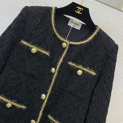C 25 Woven diamond grid ripple short long sleeved jacket