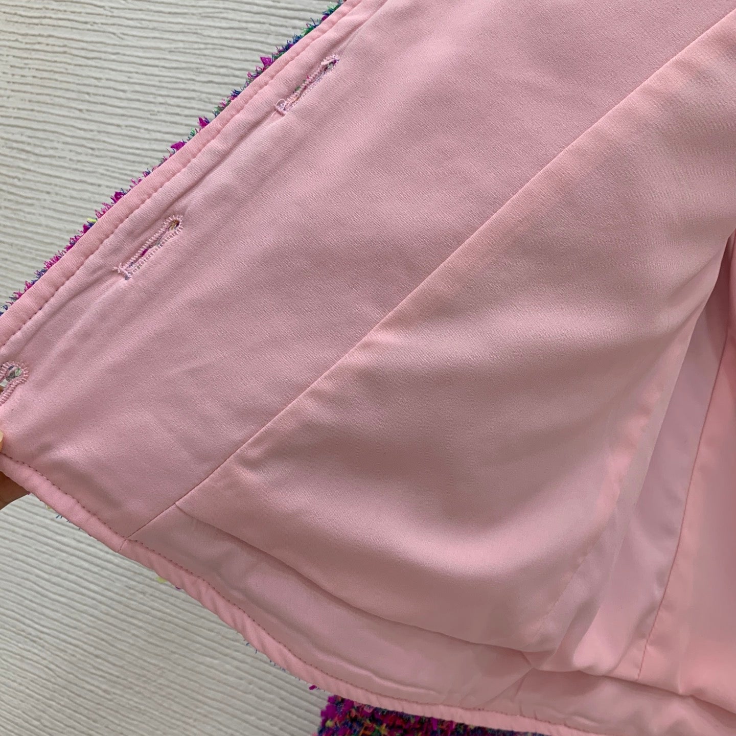 C 25 Purple tweed woven short jacket