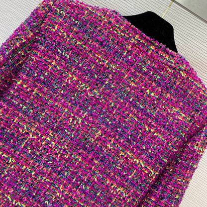 C 25 Purple tweed woven short jacket