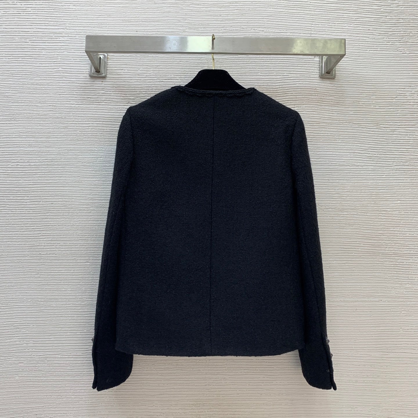 C 25 Colorful pin printed lining with coarse woolen short jacket