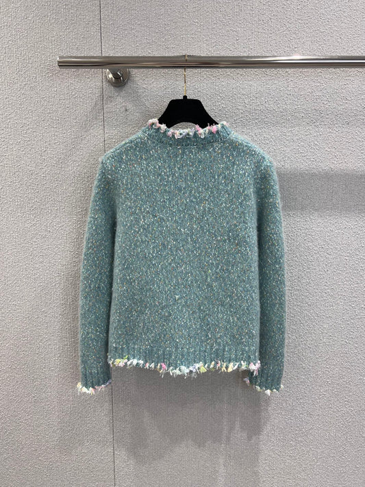 C 25B new light blue cashmere cardigan (high-end handmade workshop series)
