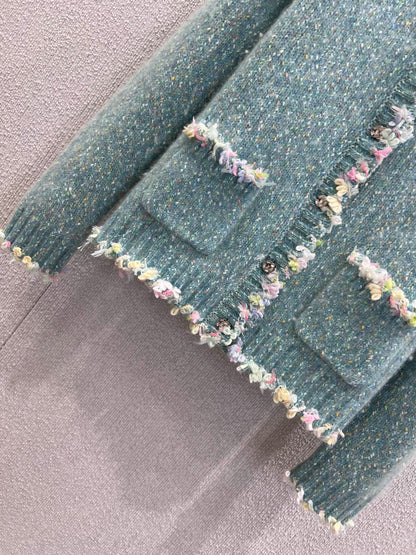C 25B new light blue cashmere cardigan (high-end handmade workshop series)