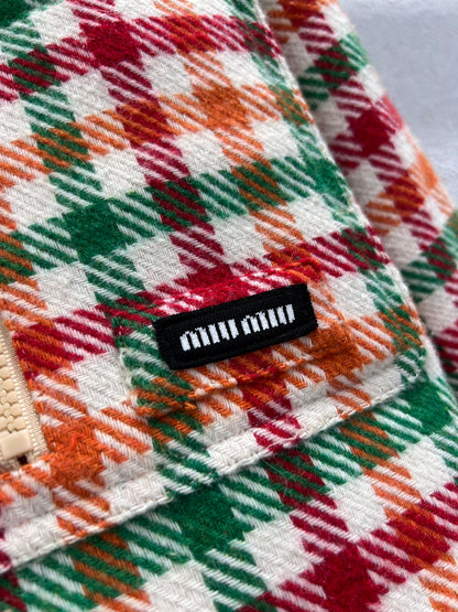 Mi 25Fw new color plaid lamb wool collar jacket jacket