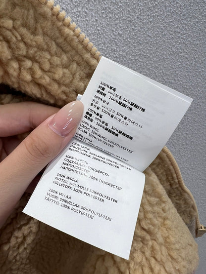 Mi 25Fw new color plaid lamb wool collar jacket jacket