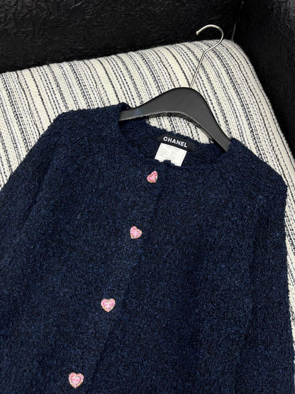C 25 Love button round neck cardigan