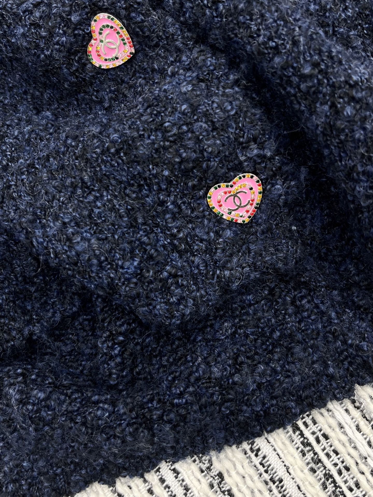 C 25 Love button round neck cardigan