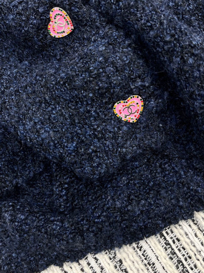 C 25 Love button round neck cardigan