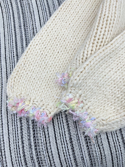C 25 Handmade large diamond button knitted cardigan