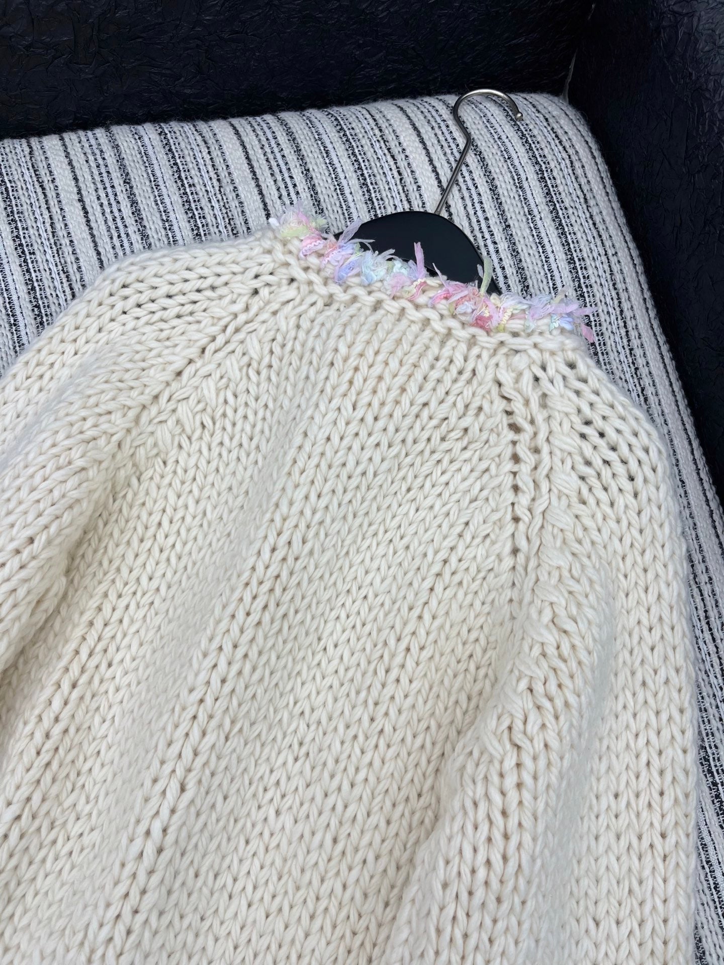 C 25 Handmade large diamond button knitted cardigan