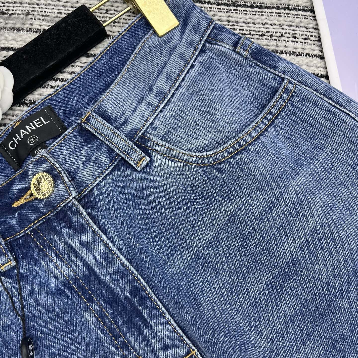 C 25 Logo printed straight leg jeans