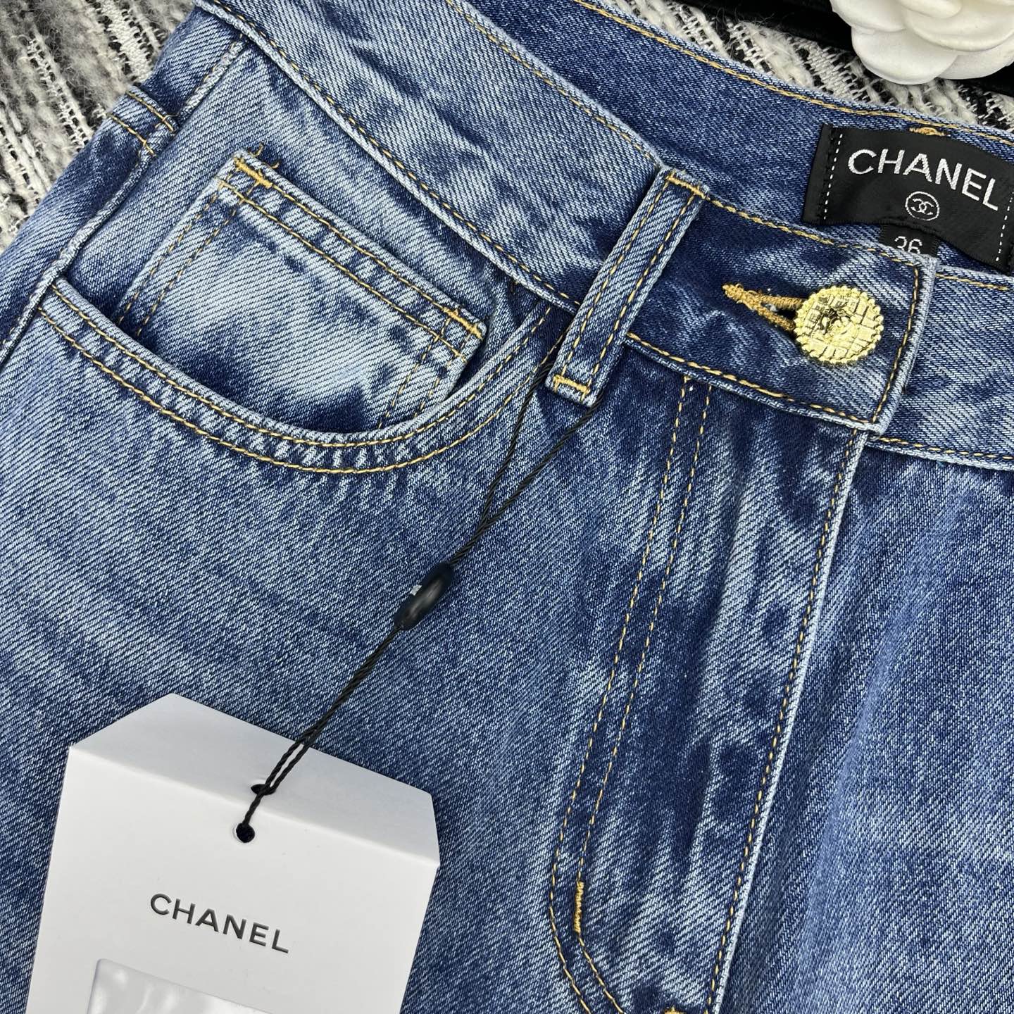 C 25 Logo printed straight leg jeans